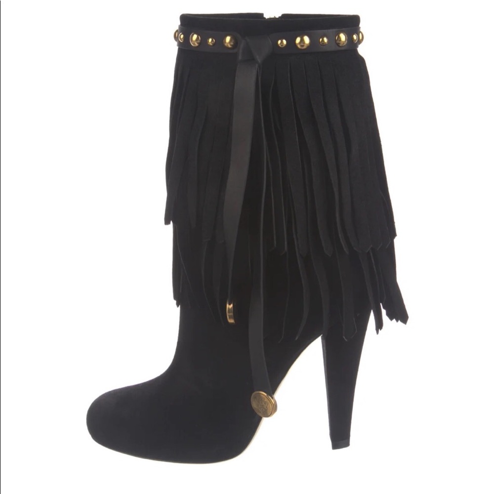 Authentic Gucci Babouska Hysteria Black Suede Boots 37 - Picture 4 of 9